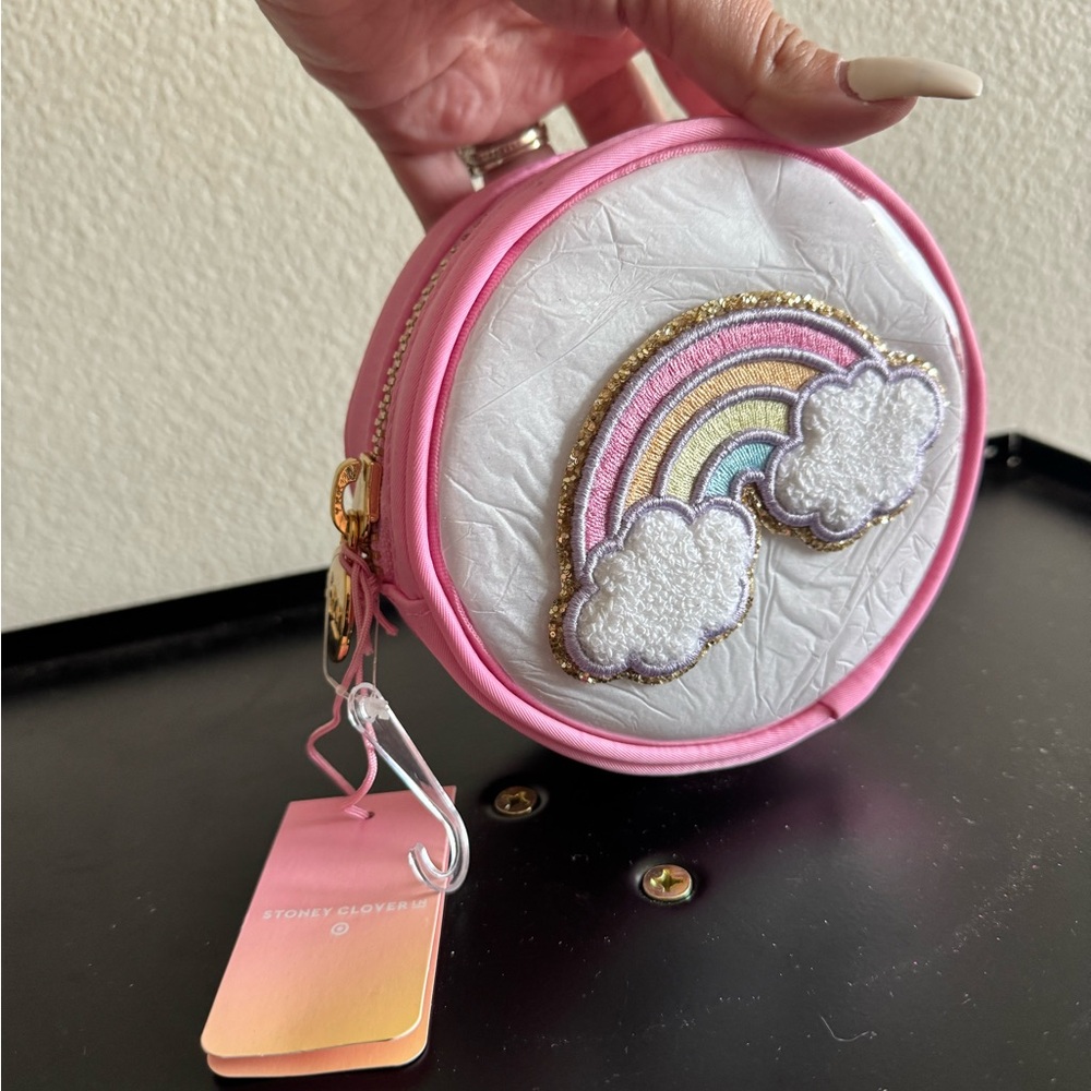 Stoney Clover Lane Target Rainbow Patch Mini Circle Pouch New With Tags Sold Out